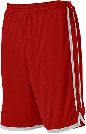 red and white striped basketball shorts
